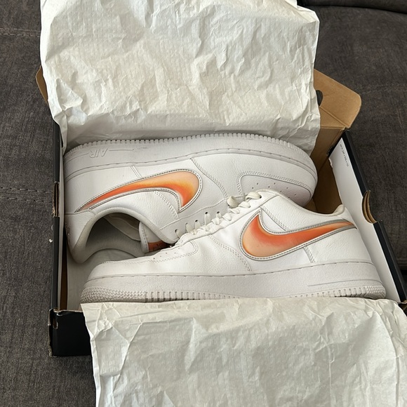 Nike Air Force 1’s with orange swoosh - Picture 3 of 4